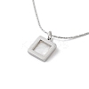 Non-Tarnish Shell Square Pendant Necklaces LS-NJEW-P296-01P-1