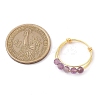 Natural Round Amethyst Beaded Finger Rings RJEW-TA00118-01-3