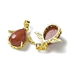 Natural Red Jasper Pendants KK-F888-01G-20-2