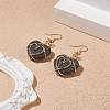 Heart Natural Lava Rock Dangle Earrings for Women EJEW-JE04973-2