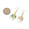 Heart Alloy Enamel & Brass Ring Dangle Earrings for Women EJEW-JE05922-3