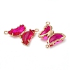 Brass Pave Faceted Glass Connector Charms X-FIND-Z020-04T-2