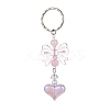 Acrylic Heart with Bowknot Keychains KEYC-JKC00612-03-1