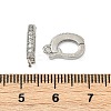 Oval Brass Micro Pave Clear Cubic Zirconia Fold Over Clasps KK-H202-12P-3