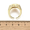 Brass Micro Pave Clear Cubic Zirconia Cuff Rings for Women RJEW-G347-01G-5