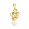 Brass Micro Pave Cubic Zirconia Pendants KK-P263-07G-1