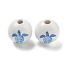 Natural Wood European Beads WOOD-S059-01K-2