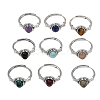 Natural Gemstone Finger Rings RJEW-A084-03P-2