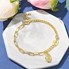 Brass Micro Pave Clear Cubic Zirconia Charm Bracelets BJEW-U020-05G-3