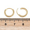 Brass Textured Hoop Earrings EJEW-F378-03A-G-5