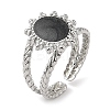 304 Stainless Steel Enamel Open Cuff Rings for Women RJEW-F166-45P-01-1