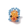 Glass Seed Beaded Gold Fish Pendants PALLOY-MZ00561-03-3