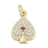 Brass Micro Pave Clear Cubic Zirconia Pendants KK-G522-53G-02-1