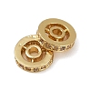 Flat Round Brass Micro Pave Clear Cubic Zirconia Beads KK-R224-13G-02-1