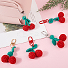 6Pcs 3 Colors Cherry Wool Knitting Pendant Decorations HJEW-CP0001-20-7