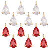12Pcs 2 Colors Real 18K Gold Plated Brass Charms ZIRC-FH0001-16-1
