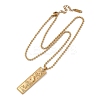 304 Stainless Steel Clear Cubic Zirconia Rectangle Constellation Pendant Necklaces for Women Men NJEW-S435-01G-I-4