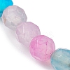 8mm Faceted Round Natural Agate(Dyed & Heated) Beaded Stretch Bracelets BJEW-JB10479-5