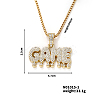 Fashionable Full Alloy Crystal Rhinestone GAME English Letter Pendant Necklaces for Street Rock KS9469-1-1