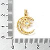 Brass Micro Pave Clear Cubic Zirconia with Glass Pendants X-KK-G483-02G-3