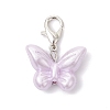 Opaque Acrylic Imitation Pearl Butterfly Pendant Decorations HJEW-JM03919-01-4