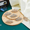 6Pcs 2 Colors Crown Alloy Crystal Rhinestone Brooch JEWB-FH0001-67-5
