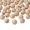 Natural Unfinished Wood Beads LS-WOOD-S651-25mm-LF-1