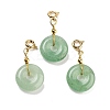 Natural Green Aventurine Donut Pendant Decorations G-P537-04G-05-1