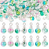 70Pcs 7 Colors Crackle Glass Pendants PALLOY-TADJ00018-1