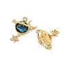Brass Micro Pave Cubic Zirconia with Glass Pendants KK-G533-20G-2