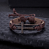 Unisex Trendy Leather Cord Bracelets BJEW-BB15556-A-10