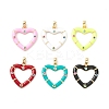Rack Plating Brass Micro Pave Colorful Cubic Zirconia Pendants KK-D073-07G-1