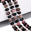 Natural Obsidian & Rhodonite Beads Strands G-Q614-03A-03-1