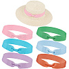 6Pcs 6 Colors Bowknot Polyester Hat Belt FIND-CP0001-75-1