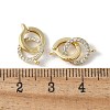 Brass Micro Pave Clear Cubic Zirconia Fold Over Clasps KK-D324-04G-2