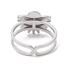 Natural White Jade & Amethyst & Lapis Lazuli & Tiger Eye 7 African Turquoise Finger Ring RJEW-JR00767-02-5
