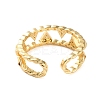 Rack Plating Brass Micro Pave Cubic Zirconia Open Cuff Rings for Women RJEW-U026-05G-04-3