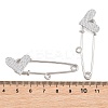 Crisscross Heart 304 Stainless Steel Safety Pins Brooch Findings SA-CBA098D-15E-P01-3