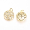 Brass Micro Pave Cubic Zirconia Pendants ZIRC-G166-27G-2