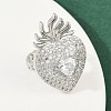 Brass Micro Pave Clear Cubic Zirconia Cuff Rings RJEW-P155-04B-P-3