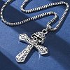 Tibetan Style Zinc Alloy Viking Pendant Necklaces NJEW-Z062-01AS-01-2
