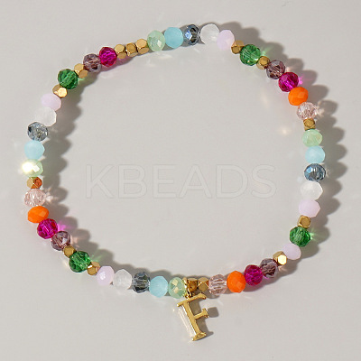 Brass Initial Charm Bracelets KC4213-6-1