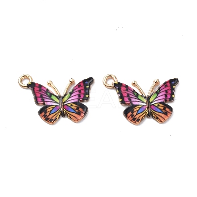 Light Gold Alloy Enamel Pendants ENAM-G210-02LG-03-1