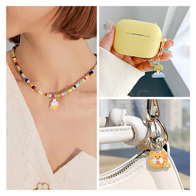 16Pcs 8 Styles Opaque Resin Pendants CRES-TA0001-40-1