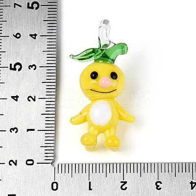 Handmade Lampwork Cartoon Radish Pendants LAMP-T025-10E-1