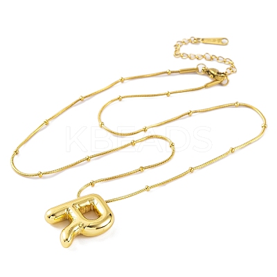 Ion Plating(IP) Initial Letter 304 Stainless Steel Pendant Necklaces X-NJEW-R265-05G-R-1