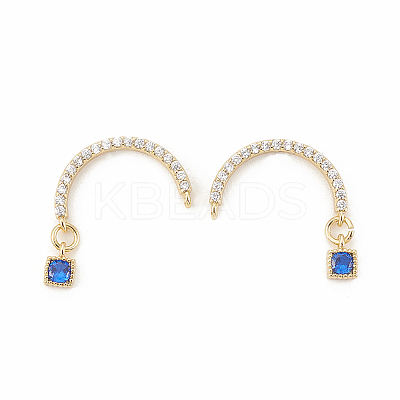 Brass Micro Pave Cubic Zirconia Stud Crawler Earrings X-EJEW-R010-04A-1
