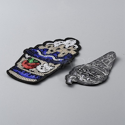 Summer Food Theme Polyester & Sequin Embroidery Cloth Iron on Patches PATC-WH0001-125-1