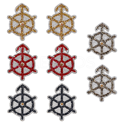 8Pcs 4 Colors Helm Resin Hotfix Rhinestone PATC-FG0002-94-1
