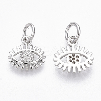 Brass Micro Pave Cubic Zirconia Charms ZIRC-R109-028P-NF-1